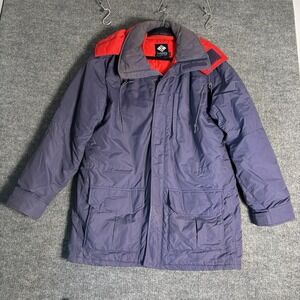 Columbia Parka‎ Jacket Men's L Navy Red Radial Sleeve Thinsulate Outdoors WM5040